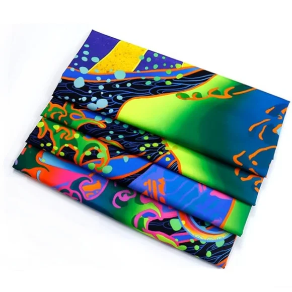 Black Light Great Wave Dark Neon Wall Art Blacklight Octopus Sunrise Tapestry